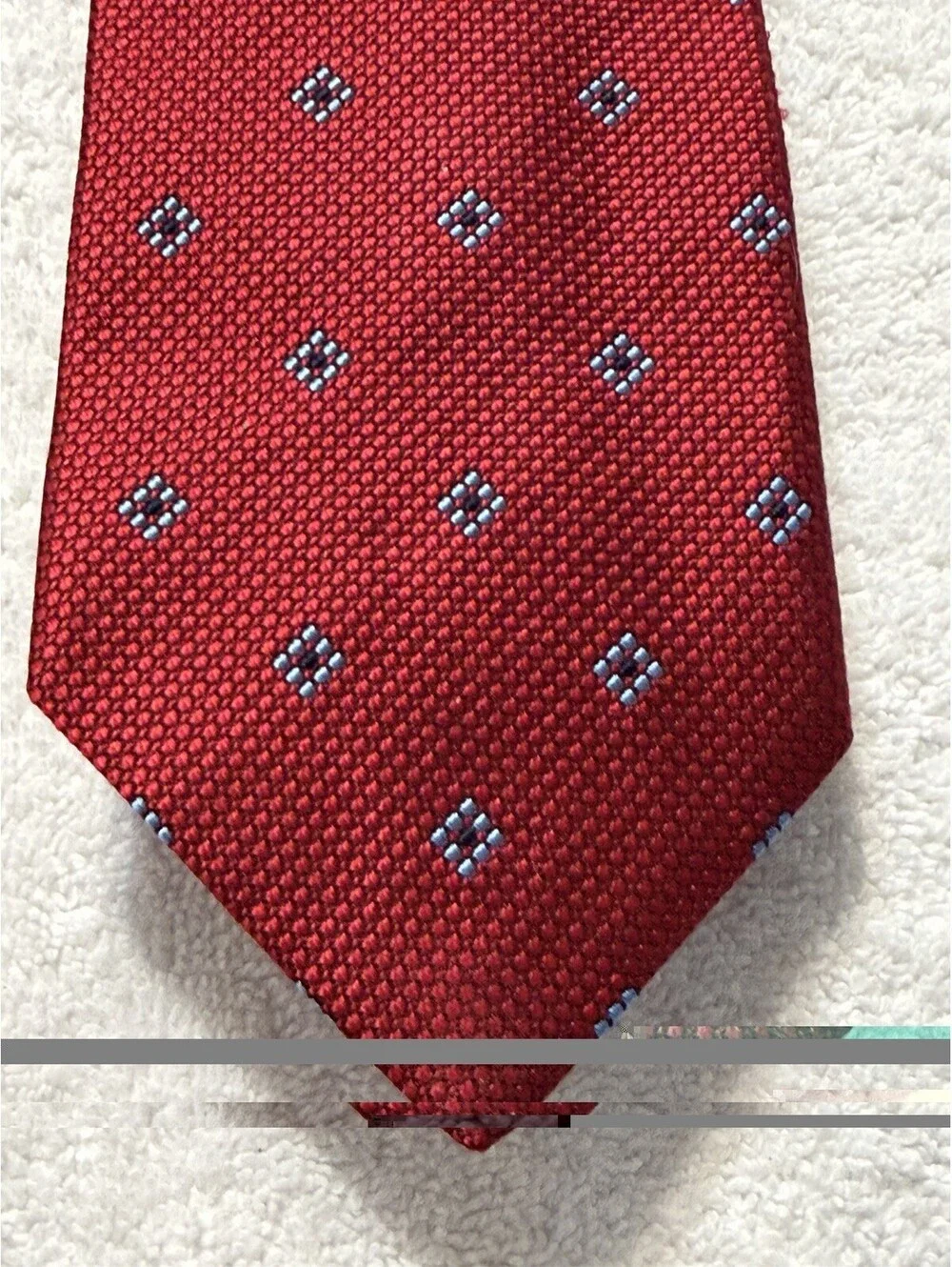 Brooks Brothers Makers Neck Tie 100% Silk, Red W/Geo Design, 58